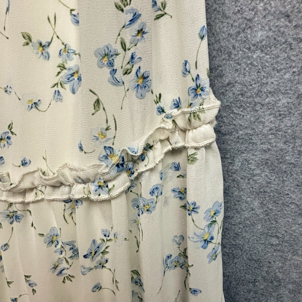 Altar'd State Babydoll Maxi Dress Size S Ivory Floral Cottagecore Coquette Prom - Picture 3 of 12